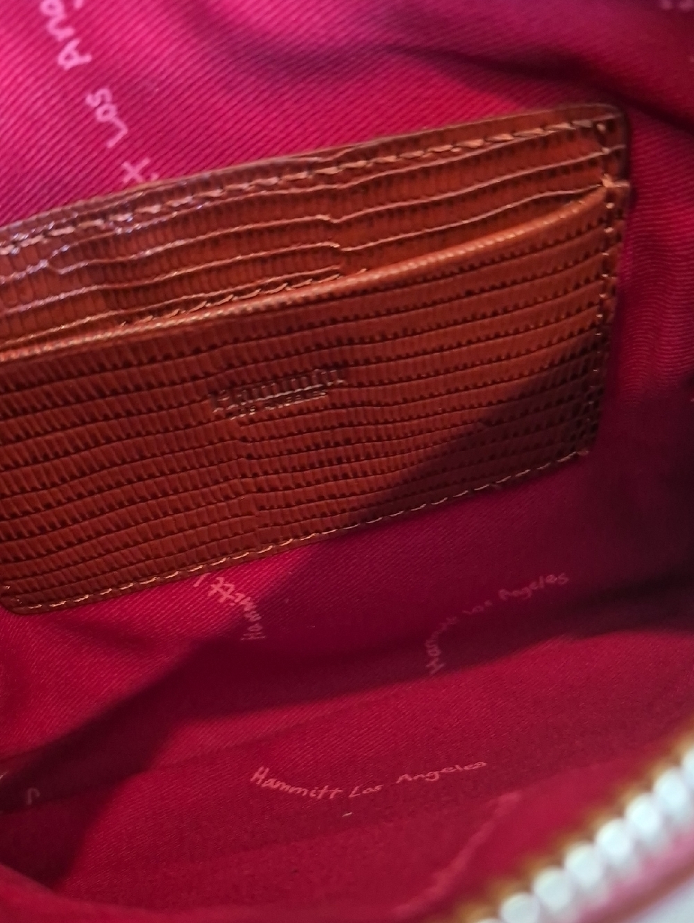 Rare Hammitt Nash Redwood Lizard Leather Clutch Wristlet Crossbody Bag - Picture 14 of 16